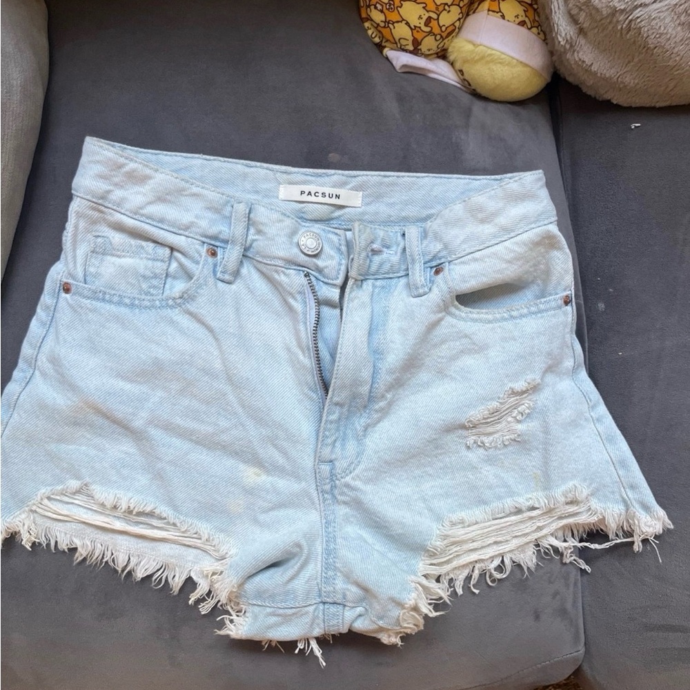 PacSun Light Wash Frayed Jean Shorts